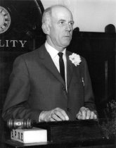 George Brammer at the podium